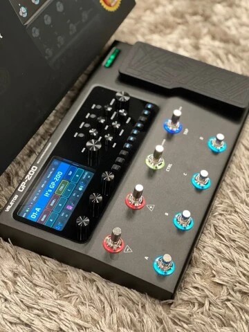 A Valeton GP-200 multi-effects floor unit, out of its box.